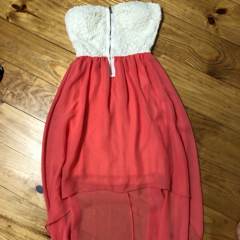 White and pink High/Low January 7 dress S